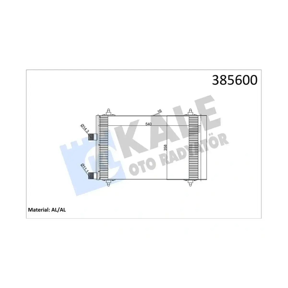 6455.AC KONDENSER P307-C4 2.0HDI 8V 16V (01+) AL AL KALE