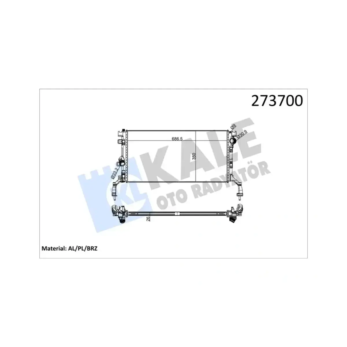 21410-0004R RADYATOR LAGUNA III LATITUDE 1.5DCI K9K AL/PL/BRZ KALE