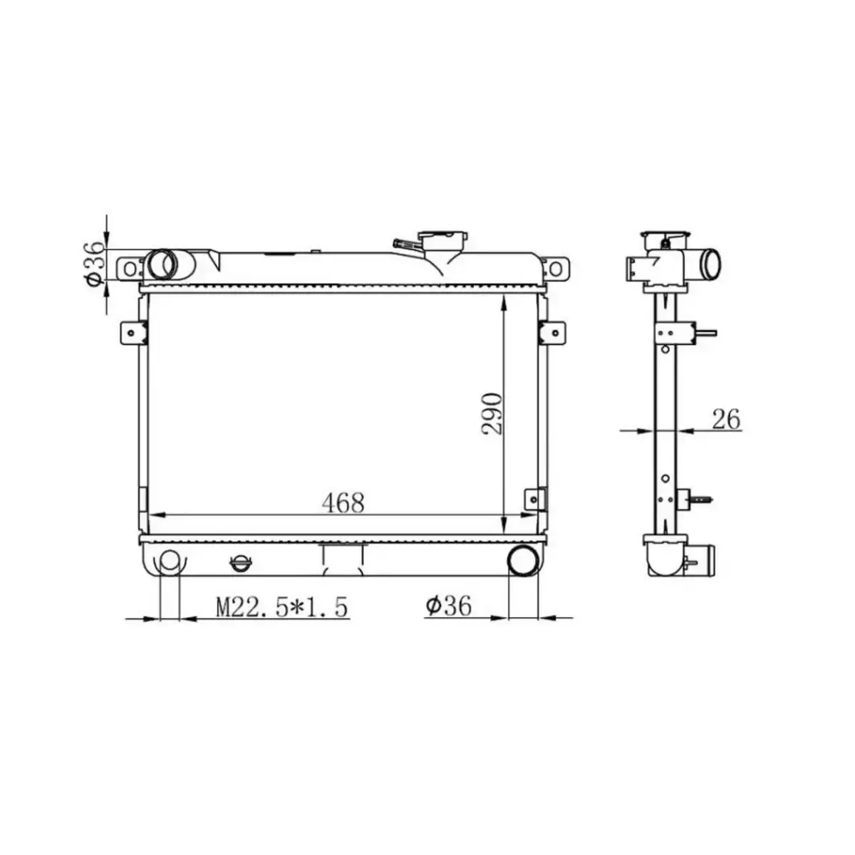 593475 RADYATOR M131 DKS MT (290X458X26) ORIS