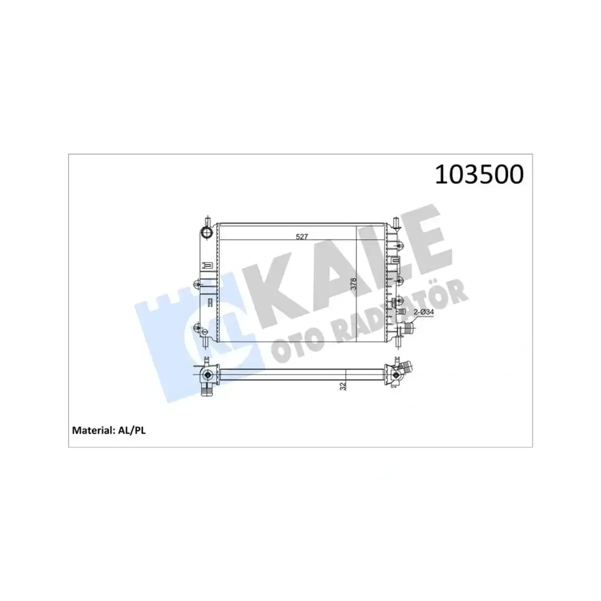 94AT8005BA RADYATOR ESCORT CLX 1.6 ZETEC (96 99) 2 SIRA AL+PL KALE