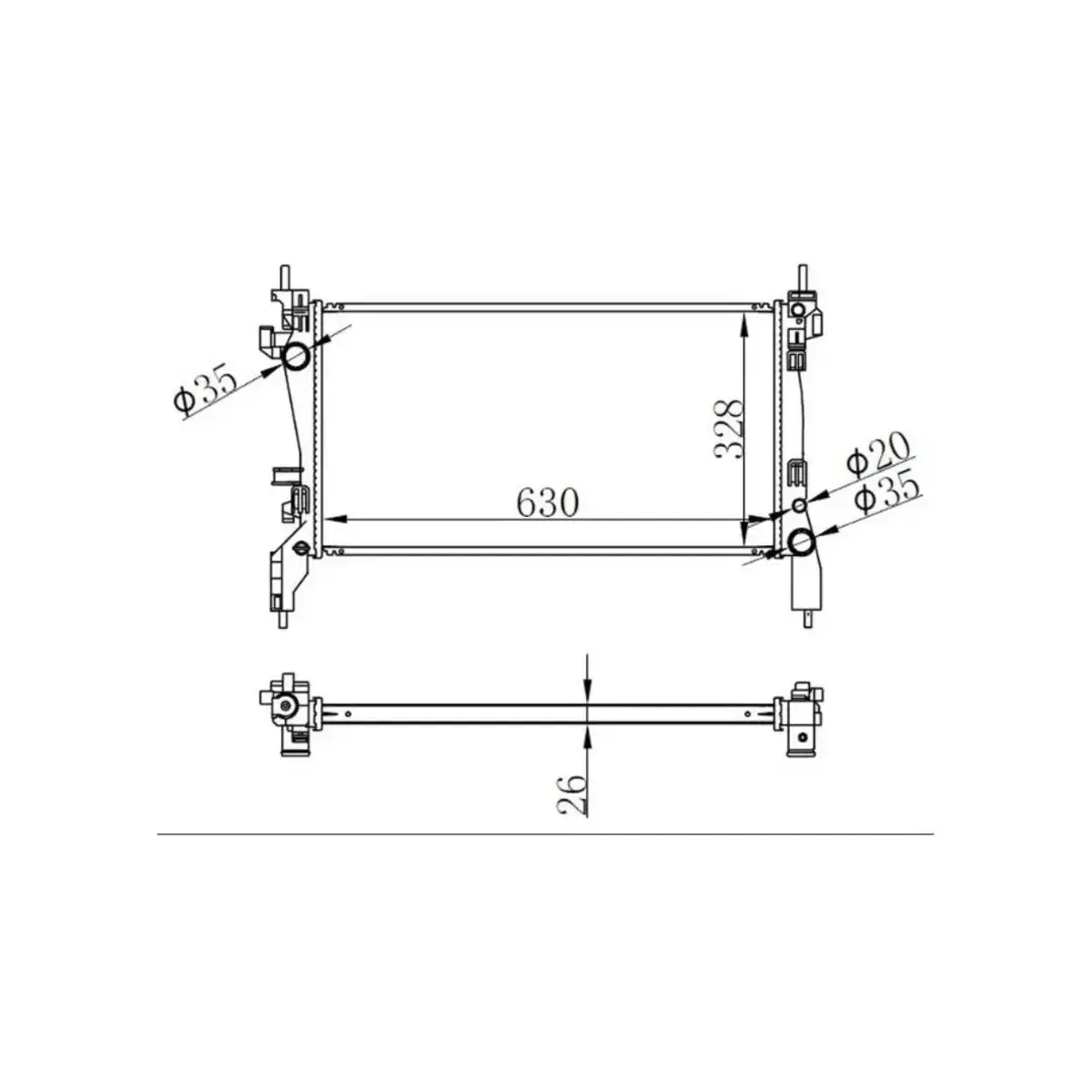 51780659 RADYATOR FIORINO 1.3 MTJ 08> (MEKANIK) (630x318x22) ORIS