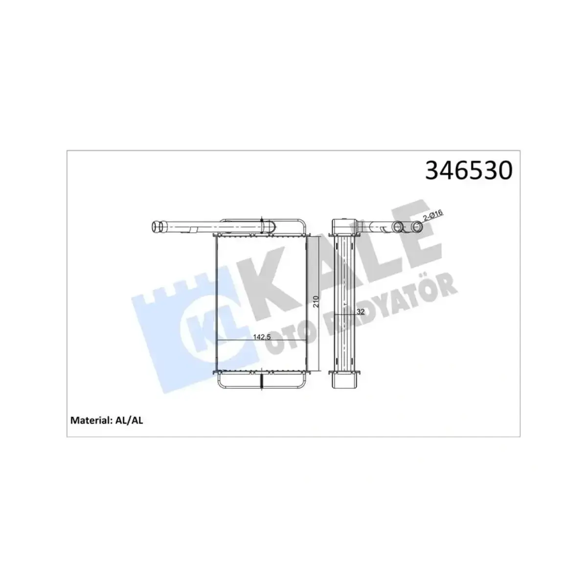 E4RH18476AA KALORIFER TRANSIT 1.6-2.0-2.5D (85-92) AL BRZ KALE