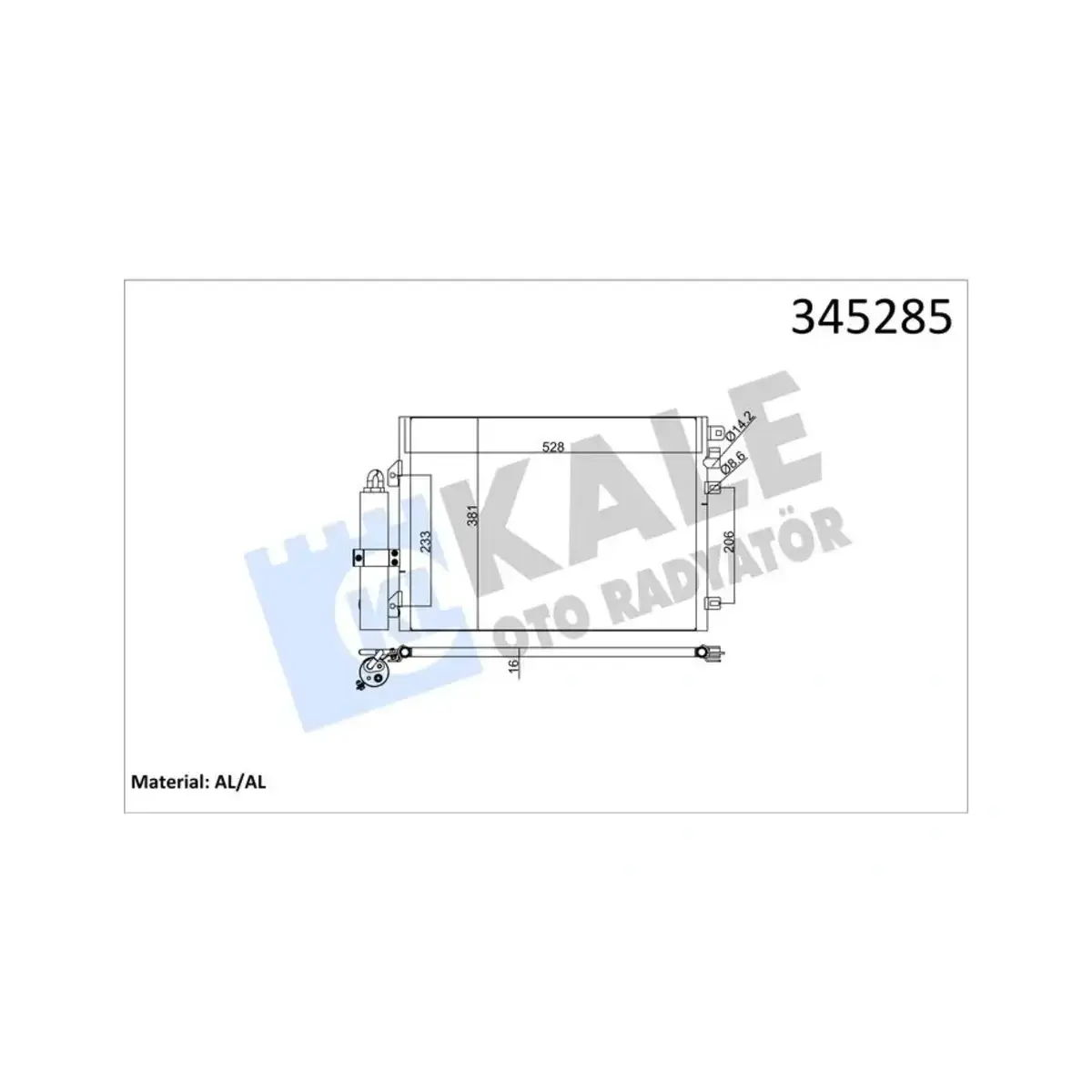 6001550660 KONDENSER SANDERO 1.4I-1.6I 16V BENZINLI (08+) LOGAN I 1.4I-1.6I (04+) AL AL KALE