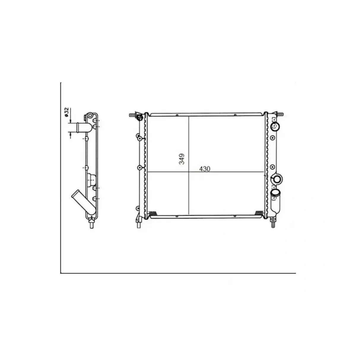 7700784038 RADYATOR NORMAL R19 1400cc 1.6 KARBURATORLU (2 SIRA AL+PL SISTEM) ORIS