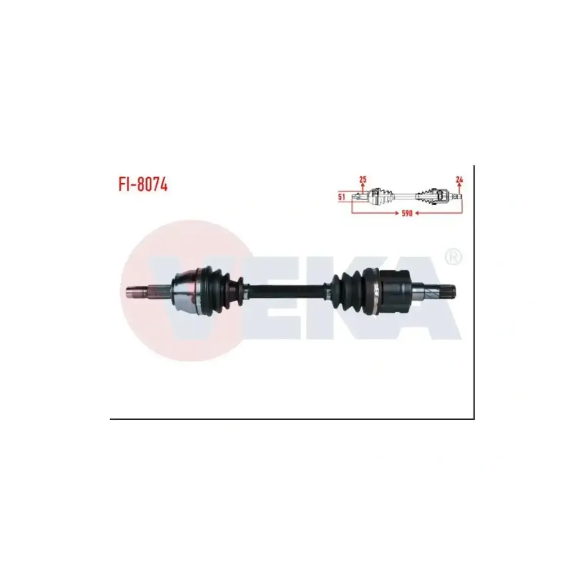 46308366 KOMPLE AKS SOL ON FIORINO (225) 1.3 MJT A-T UZUNLUK 590 mm 2008-2013 VEKA
