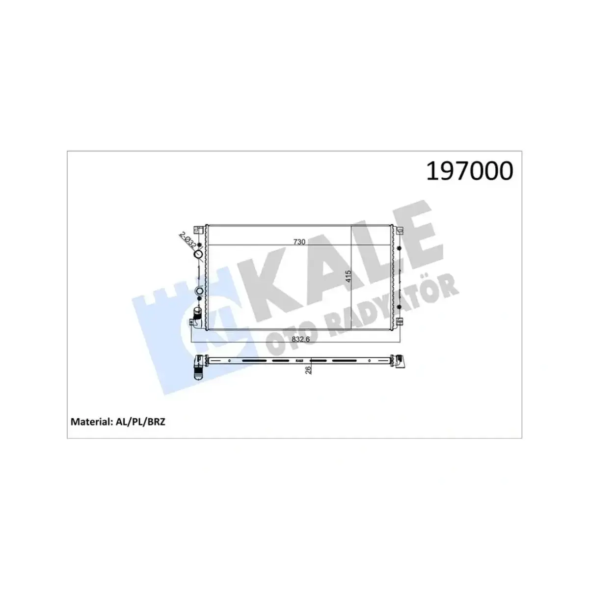 7701049664 RADYATOR MASTER II 1.9DTI 2.2DCI TDI 01+ G9U AL/PL/BRZ KALE