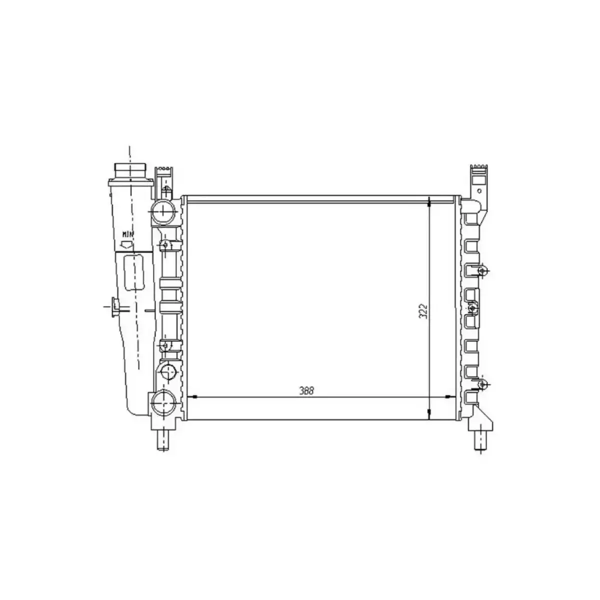 7556137 RADYATOR UNO 60 (MEK+KLIMASIZ) (441x322x33) (ALUMINYUM) ORIS