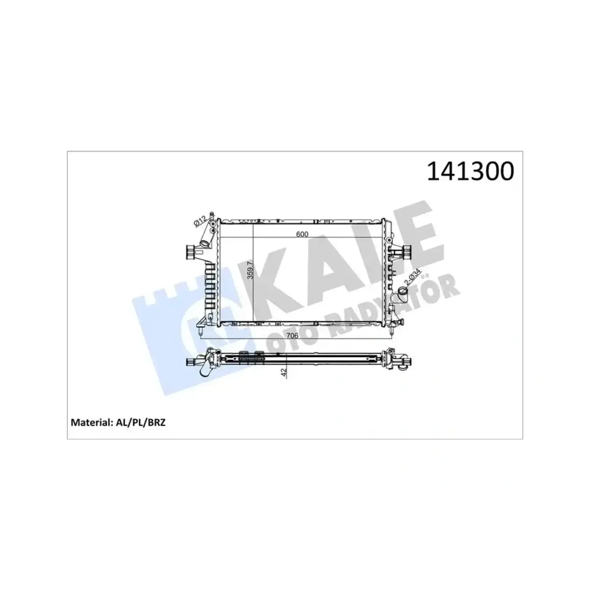 1300209 RADYATOR ASTRA G 1.7DTI 16V 1.7 CDTI (MT) AL/PL/BRZ KALE