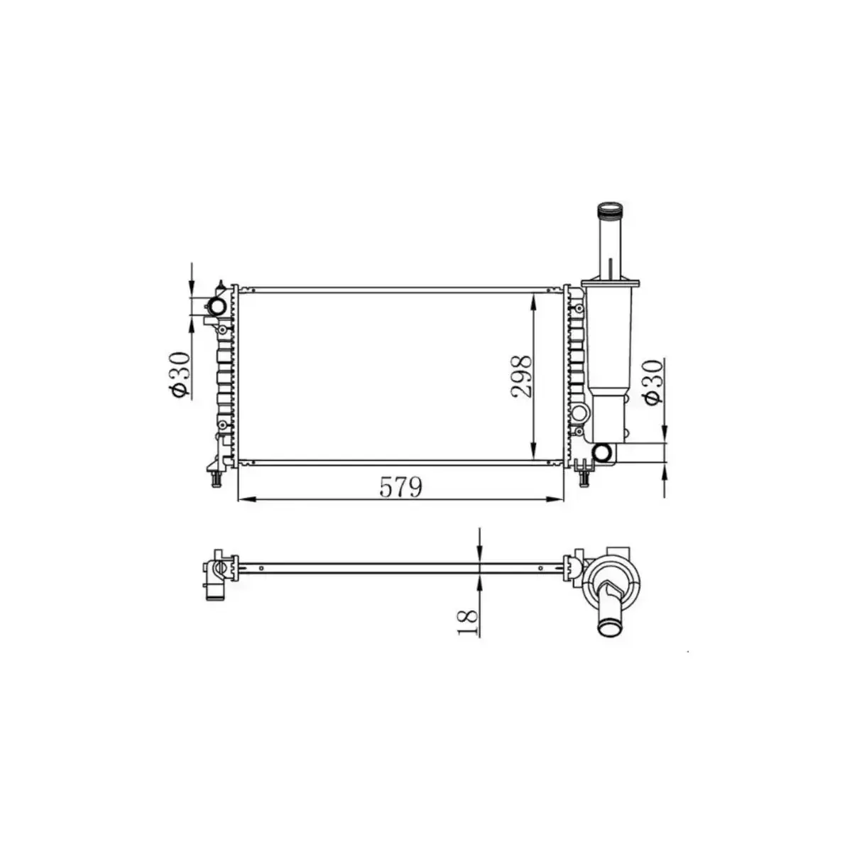 46524603 RADYATOR PUNTO II 1.2I 99> 61881 MT (579X298X18) ORIS