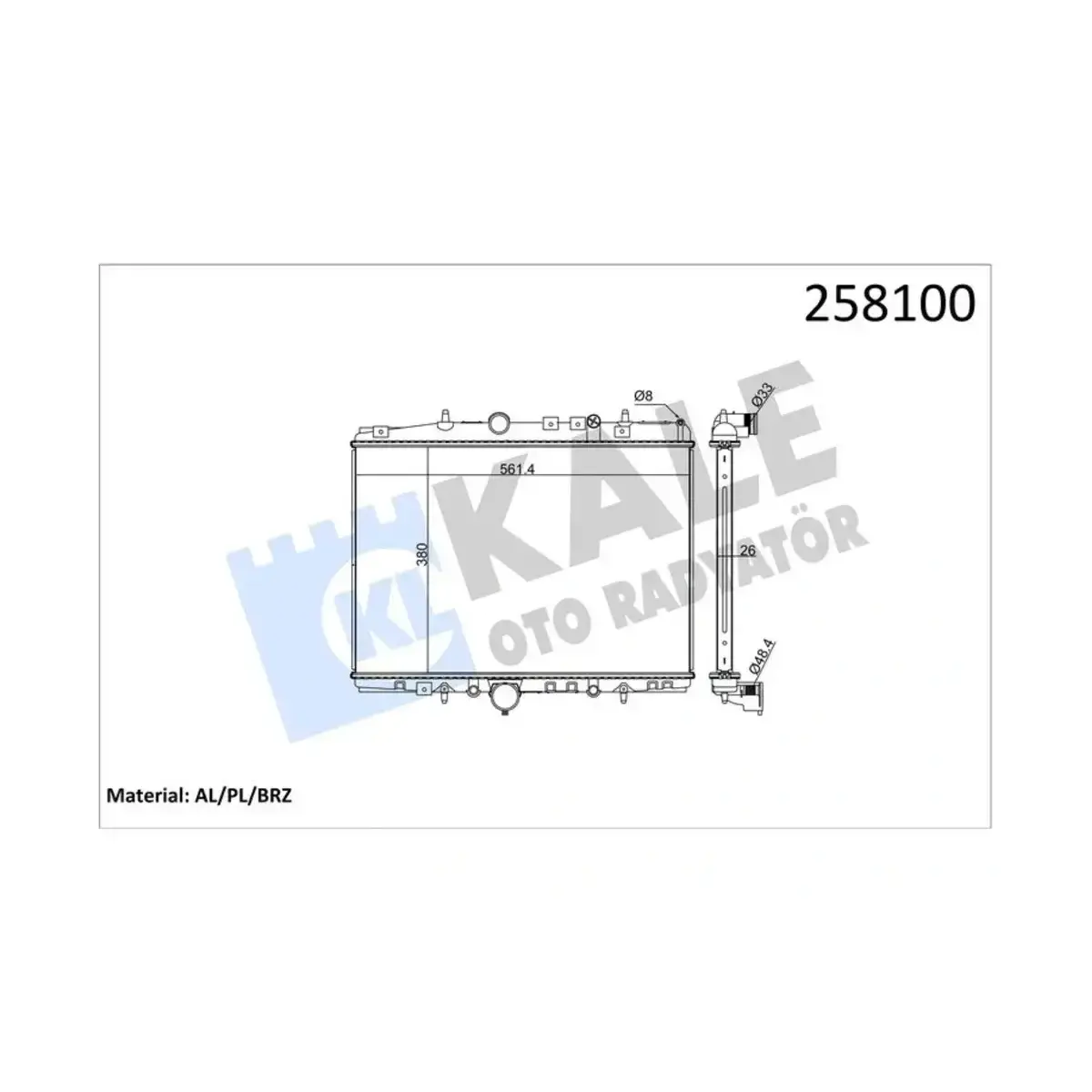 133091 RADYATOR C5 406 II AL/PL/BRZ KALE