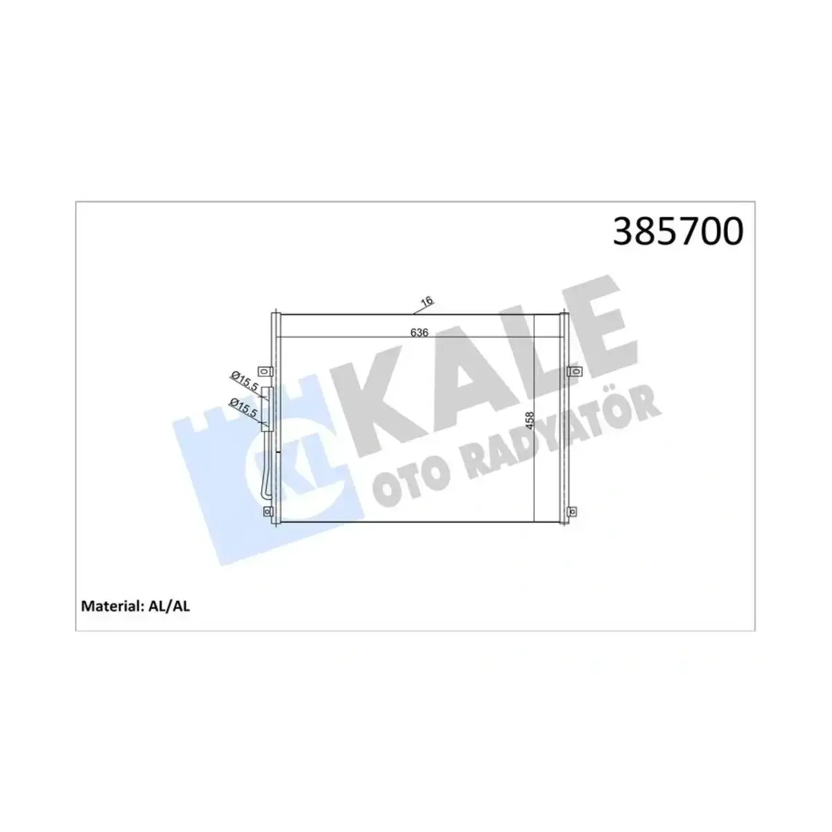 55115918AB KONDENSER GRAND CHEROKEE II 2.7CRD-3.1TD-4.0I-4.7I V8 (99+) AL AL KALE