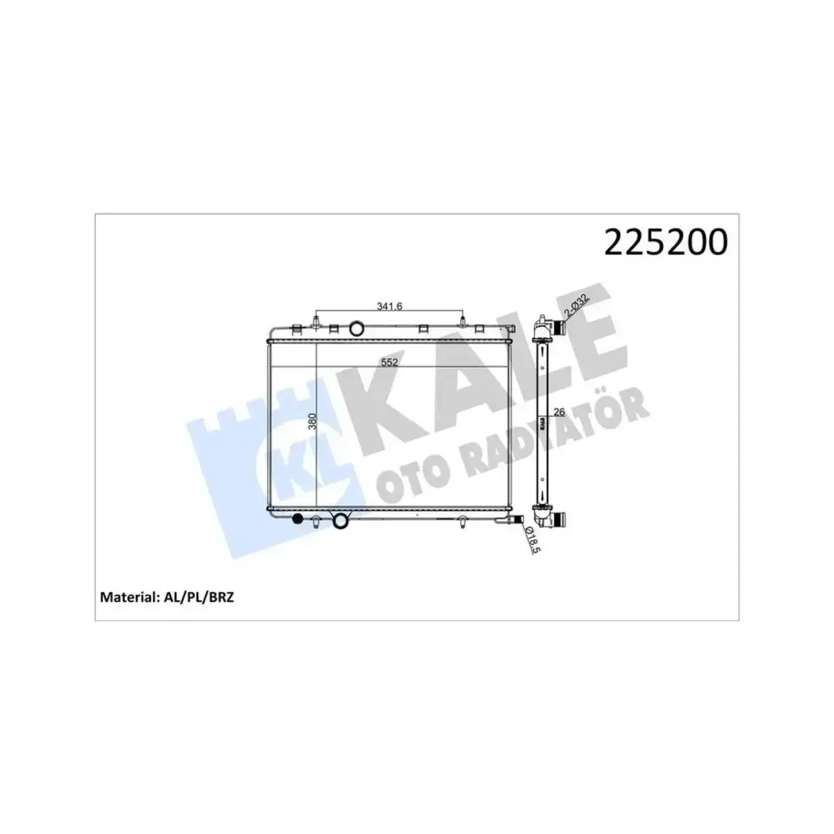 1330.82 SU RADYATORU 307 00>C4 04>1.4 16V-1.6 16V-PARTNER-BERLINGO 97>2.0 HDI 00> AL/PL/BRZ KALE