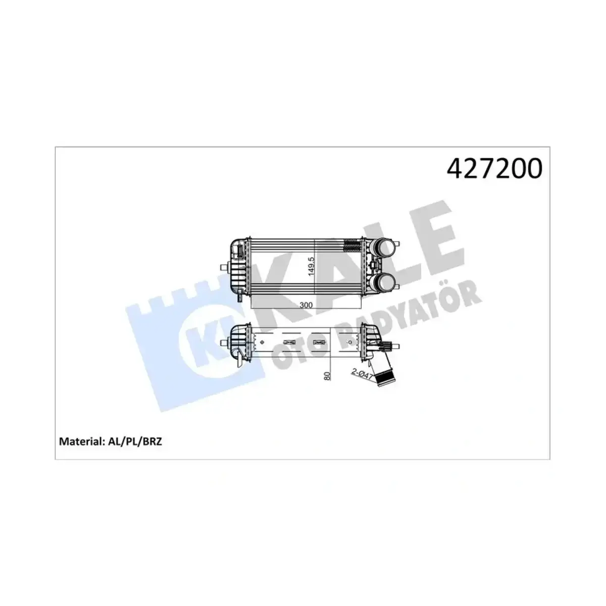 JT766K775BA INTERCOOLER TRANSIT COURIER FIESTA VI (08+) B MAX ECOSPORT 1.5TDCI 1.6TDCI ( 2018 > ) U AKISLI AL/BR KALE