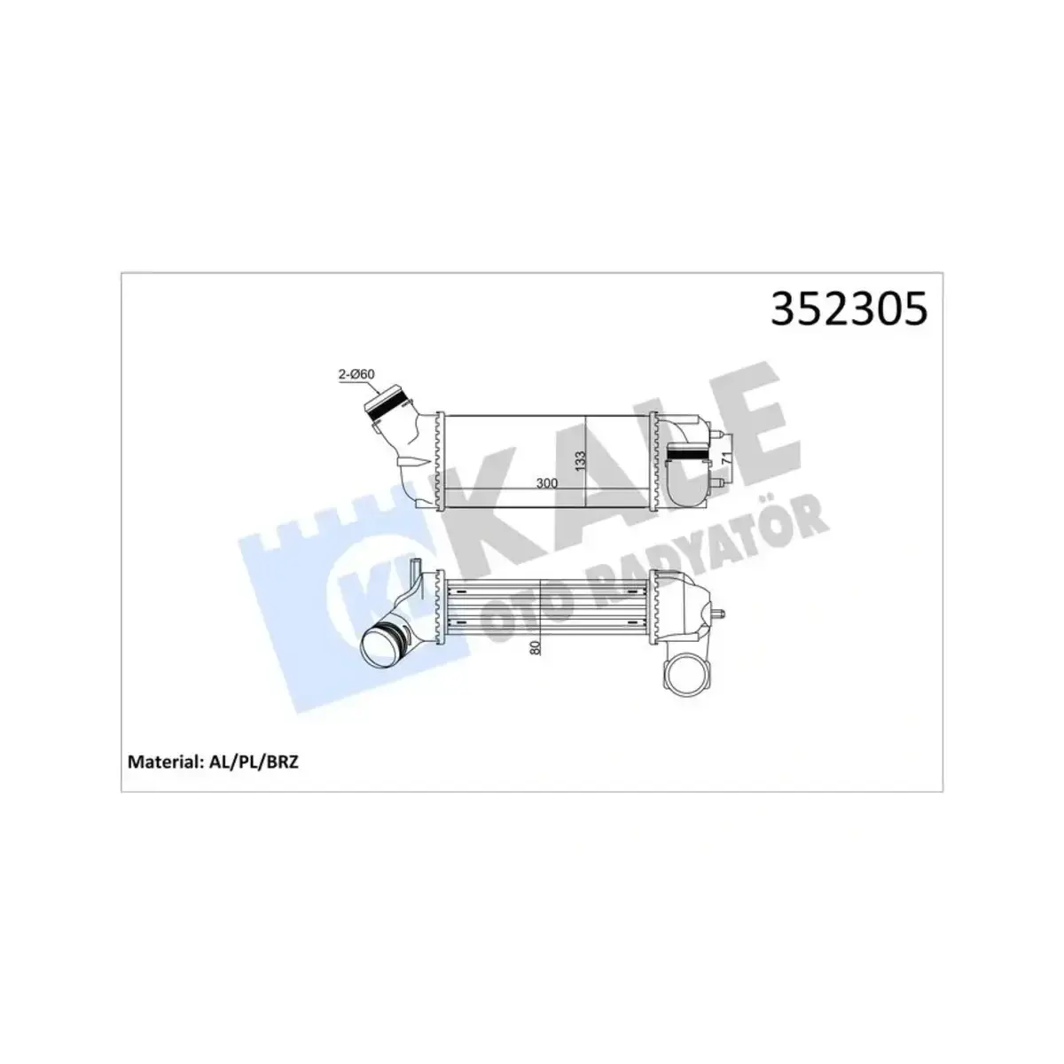 0384K0 INTERCOOLER C4 PIcasso 2.0HDI 06=> 307 307 SW 307 CC 2.0HDI 00=>05 KALE