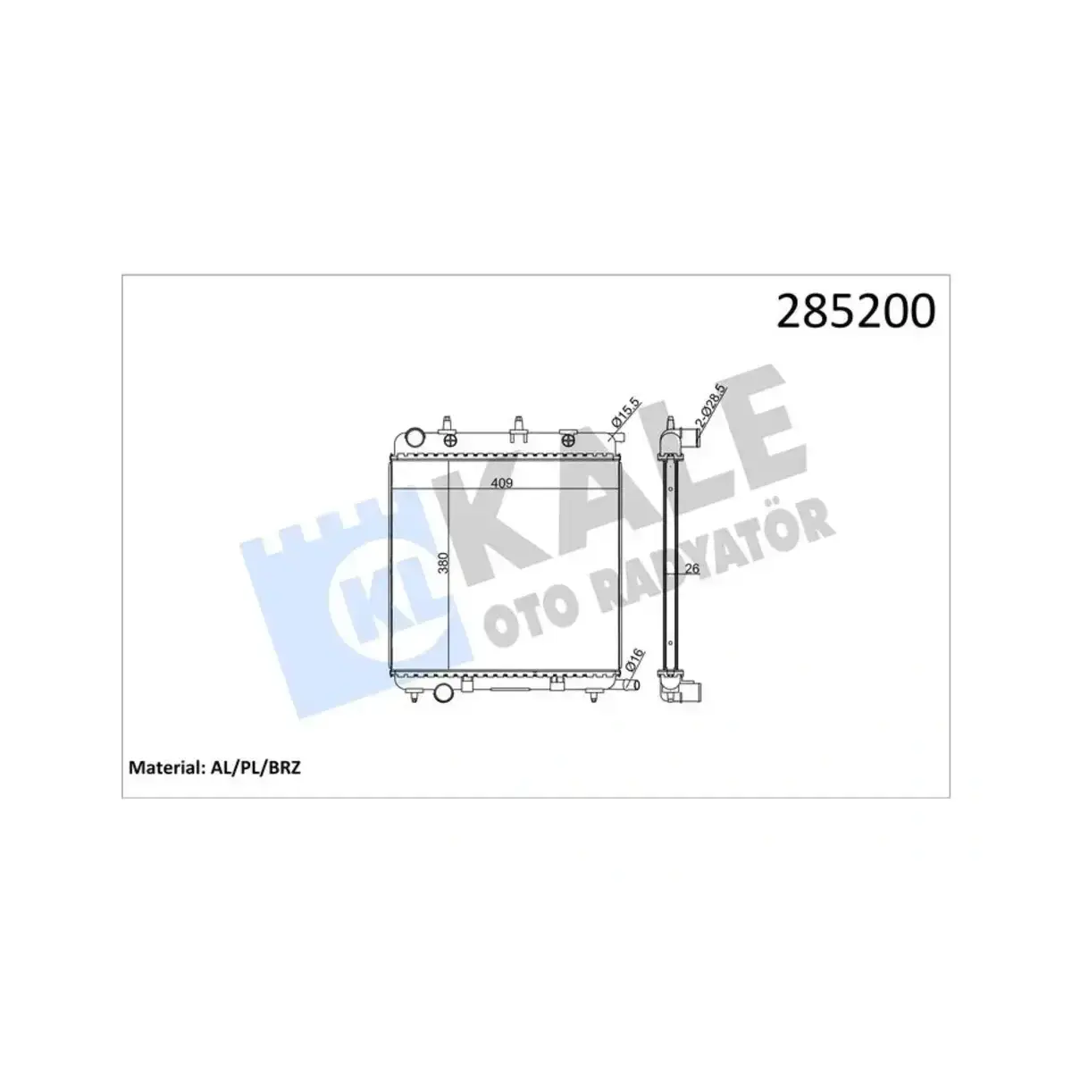 1330.S1 RADYATOR P207 1.4 HDI C2 1.4 HDI AL/PL/BRZ KALE