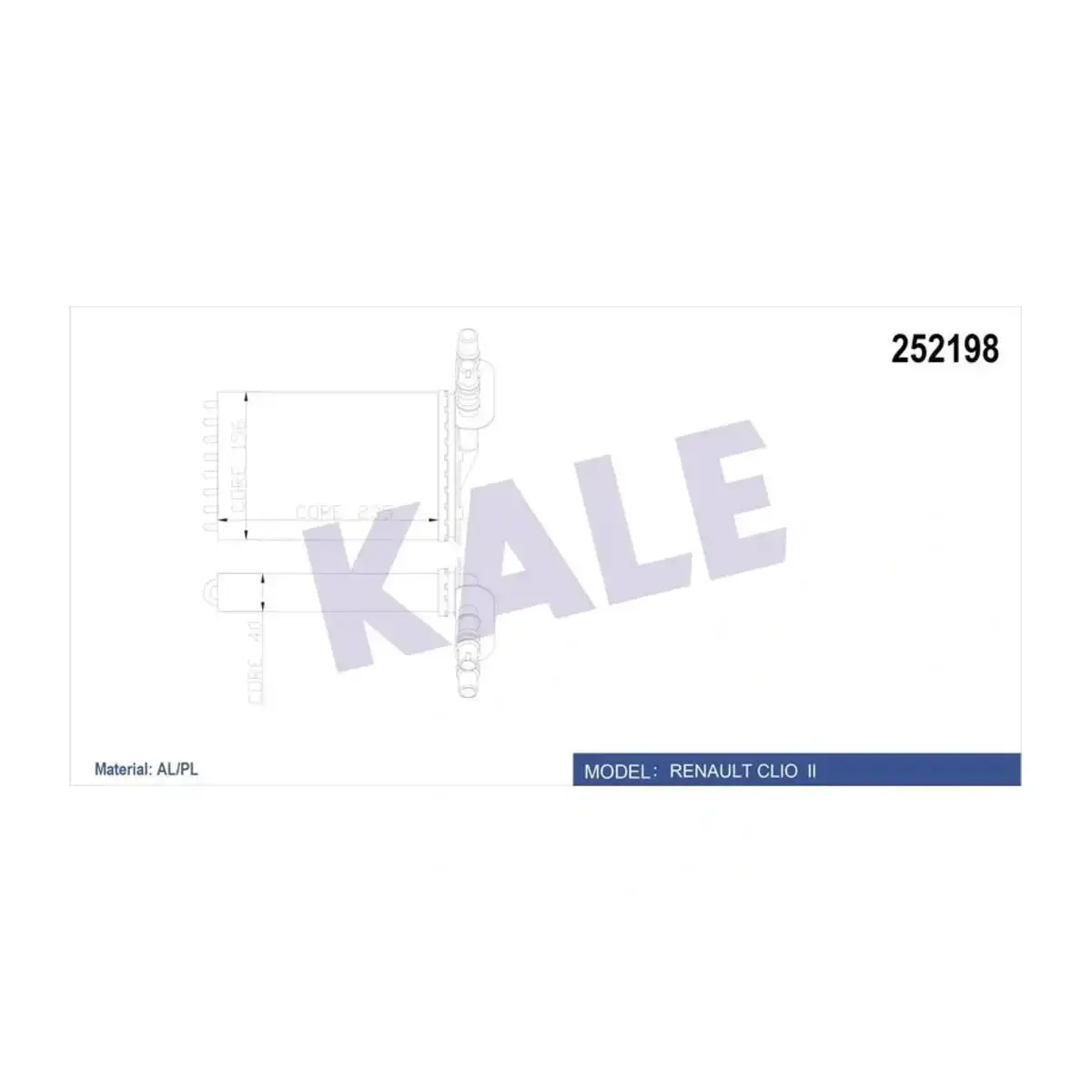 7701044790 KALORIFER RADYATORU CLIO II KANGO 1.5 KALE
