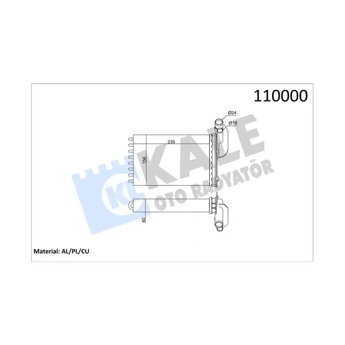 7701033457 KALORIFER R19 CLIO KANGO MEGANE SCENIC (BAKIR BORULU) 2 SIRA CU+PL KALE