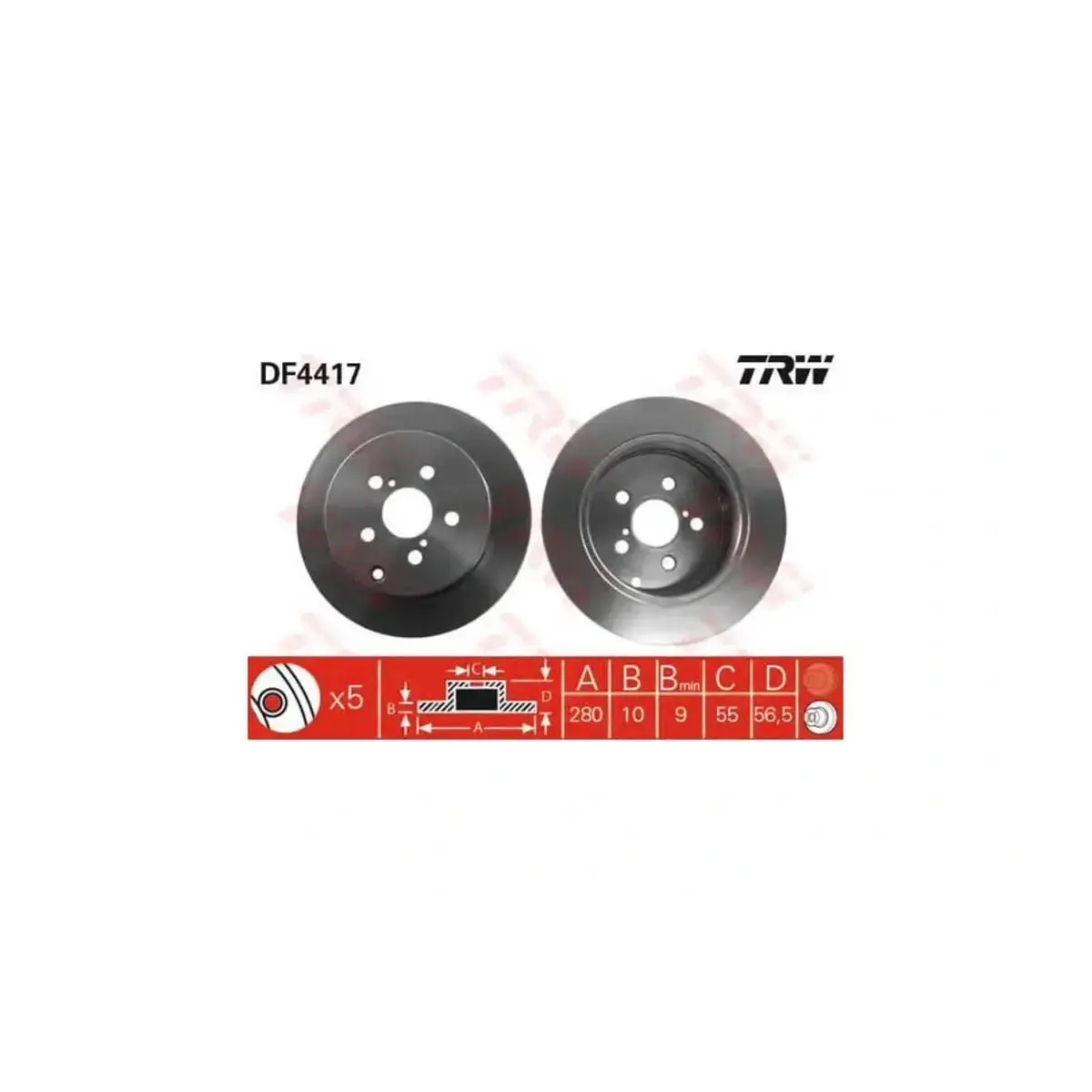 DF4417 FREN DISKI ARKA AVENSIS 2003 - 2008 TRW DF4417 FREN DISKI ARKA AVENSIS 2003 - 2008 TRW