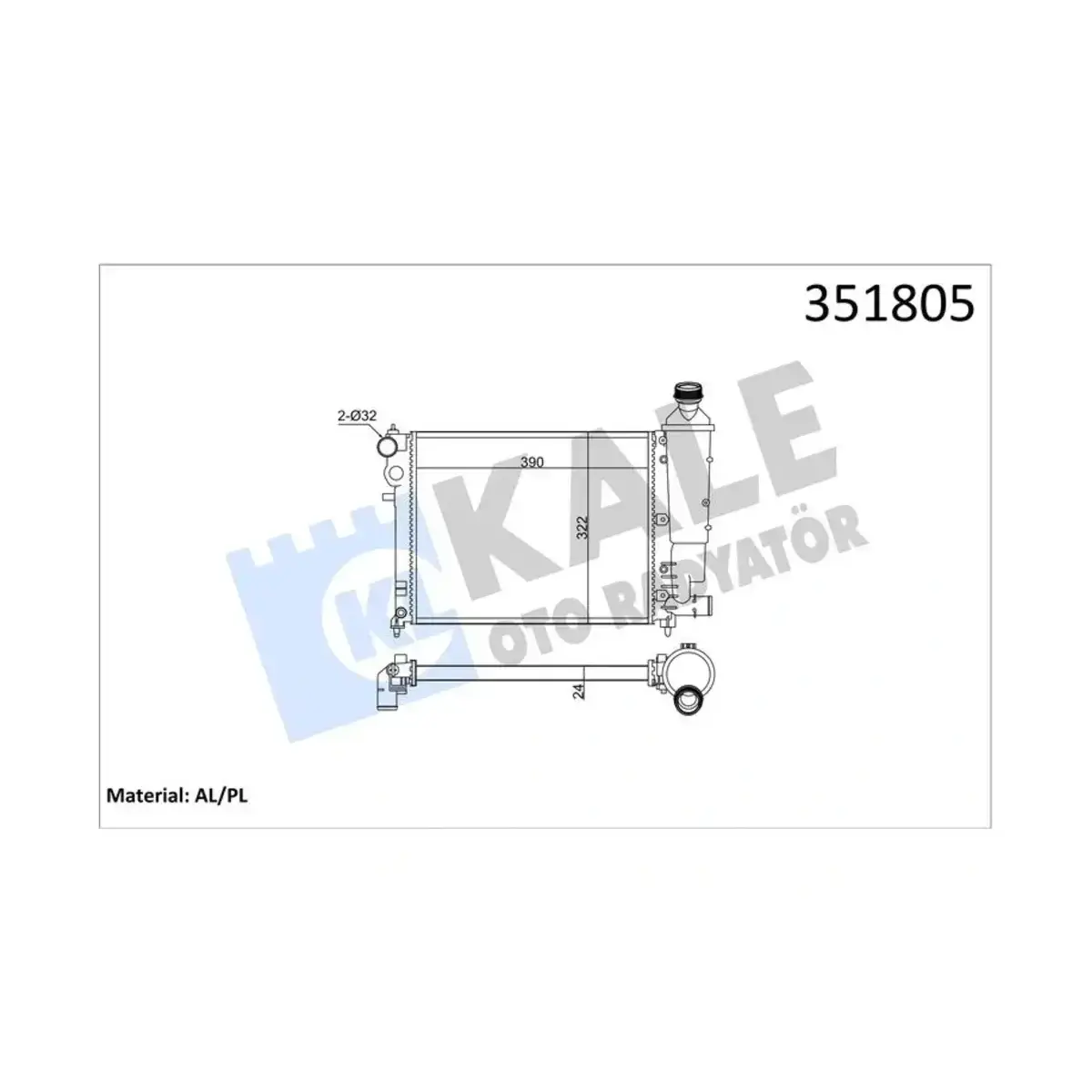 1301SQ RADYATOR SAXO - 106 I 106 II 1.1-1.4-1.6 95=>01 AL MKNK KALE