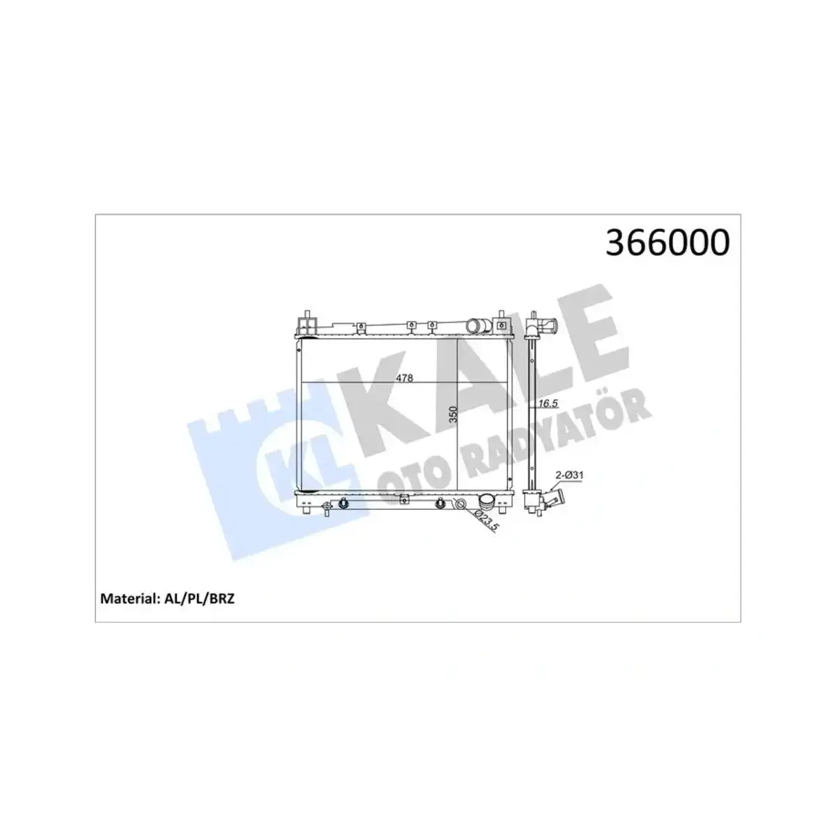 16400-21070 RADYATOR YARIS 1.3I-1.5I (99+) (AT) AL PL BRZ KALE