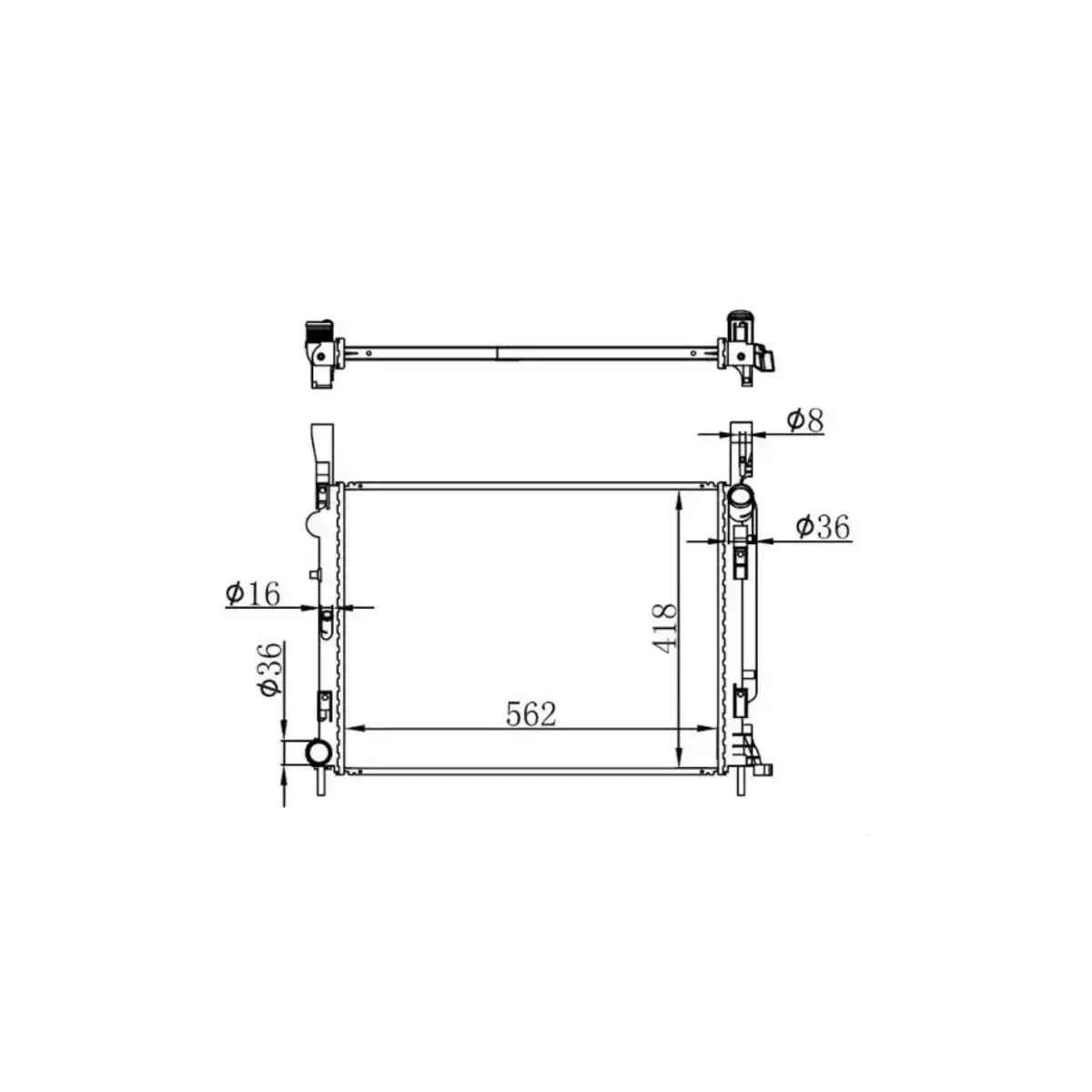 8200418329 RADYATOR KANGO 1.5 DCI 86 PC 09>(AC+KLIMASIZ+MEK) (562x418x26) ORIS
