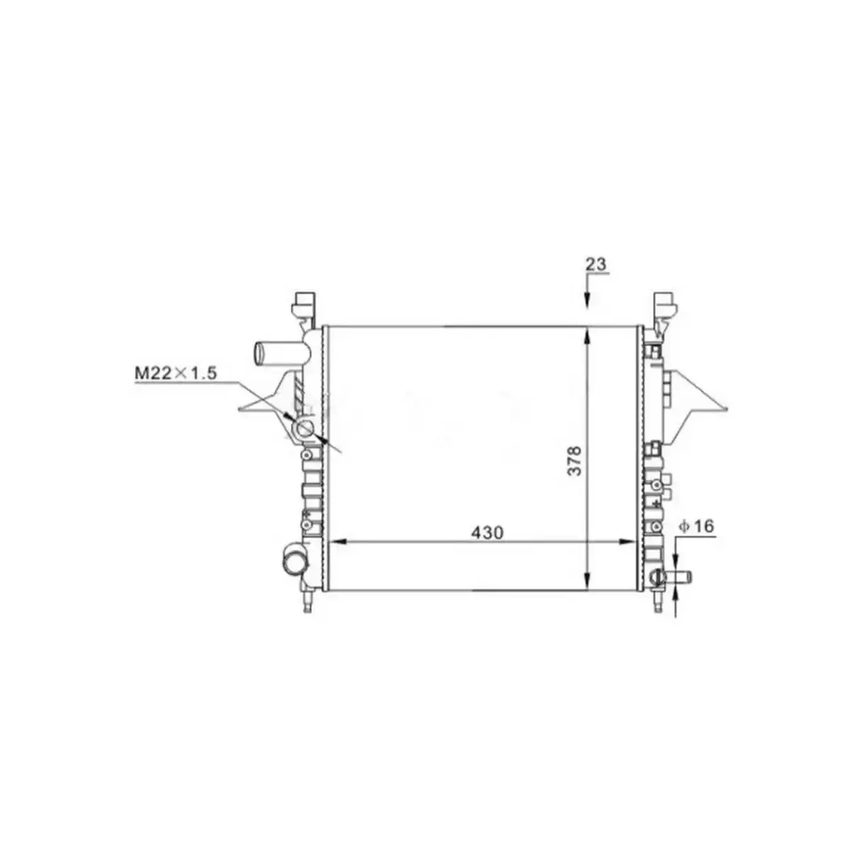 7701042436 RADYATOR M A(430×378×23) TWINGO 1.0I 1.2I 93+ 63856 ORIS