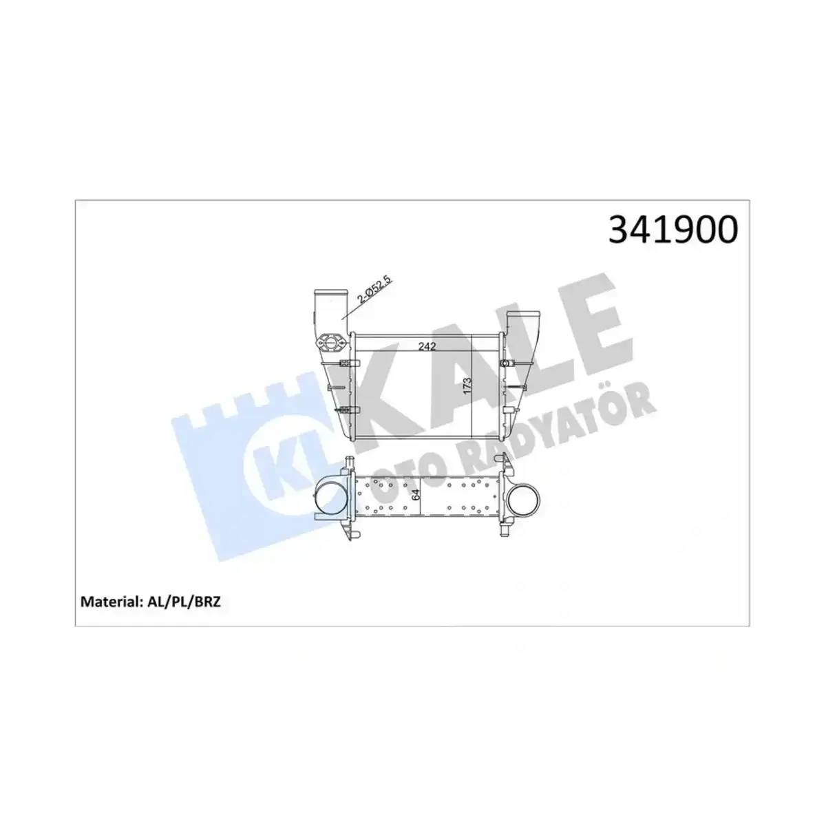 058145805A TURBO RADYATORU (240X175X62) PASSAT 1.8 T 1.9 TDI A4 A6 AL PL BRZ KALE