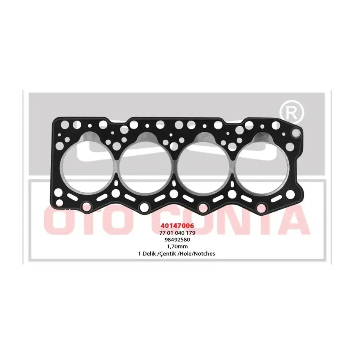 7701040179 SILINDIR KAPAK CONTA DUCATO MASTER TRAFIC 1.70MM 1 DELIK 08 89 >07 98 OTOCONTA