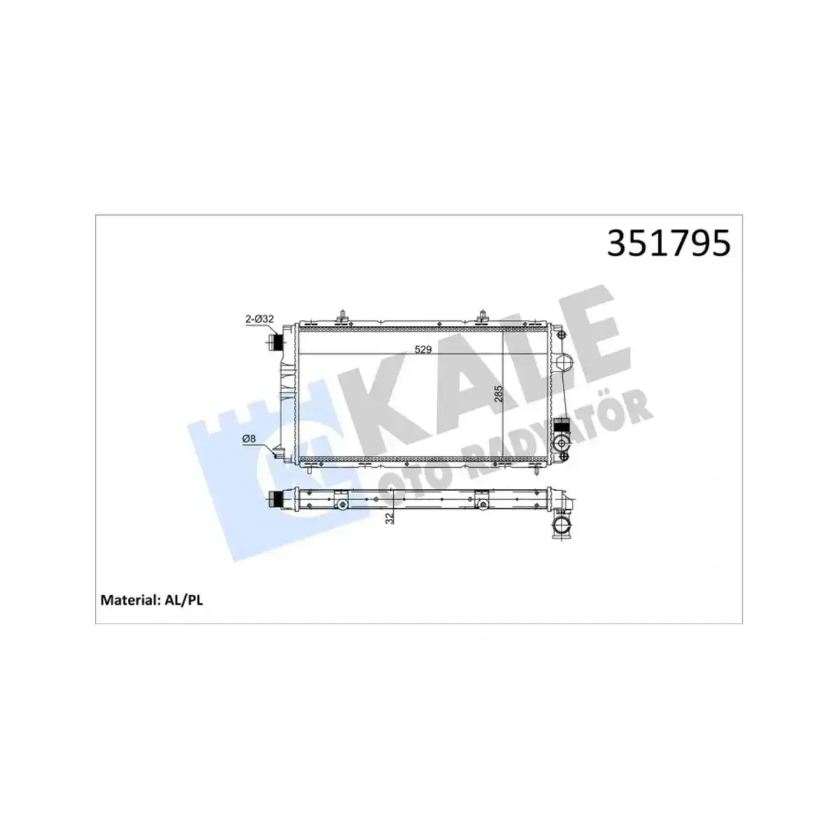 1301Y2 RADYATOR C15 1.8-1.9D 94=> AL MKNK KALE