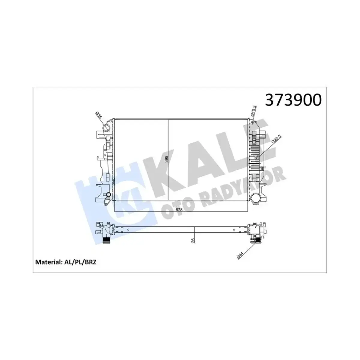 2E0.121.253 RADYATOR CRAFTER-SPRINTER 602 CDI (06+) (MT) AL PL BRZ KALE