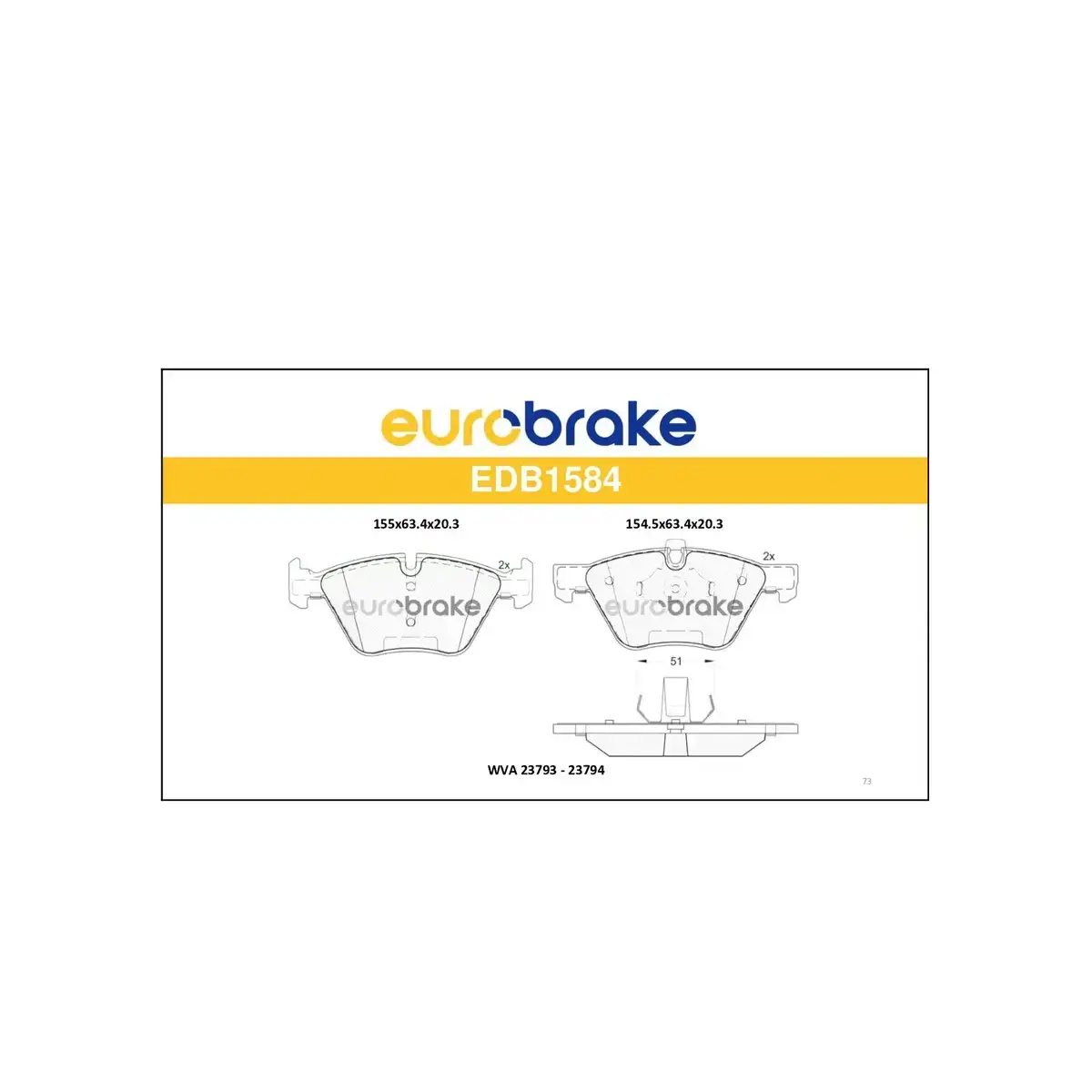 34112288856 FREN BALATASI ON BMW E60 E87 E90 F10 EUROBRAKE