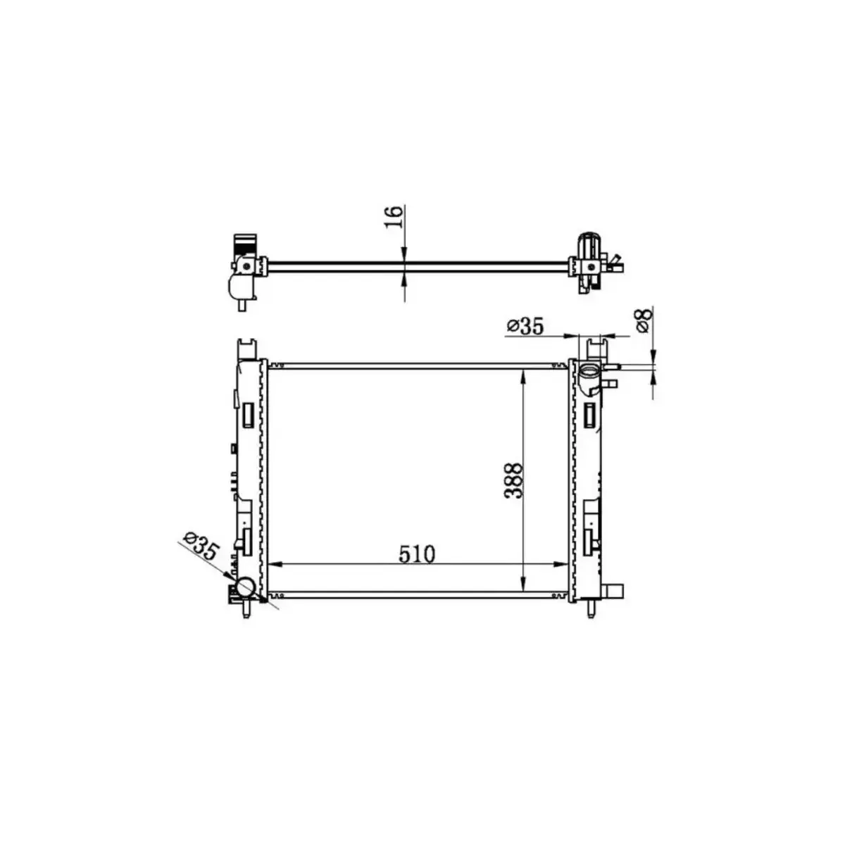 214107326R RADYATOR CAPTUR LOGAN II SANDRO II 1.5DCI CLIO IV CAPTUR LOGAN II LODGY SANDRO II 0.9TCE 1.2TCE 13> ORIS