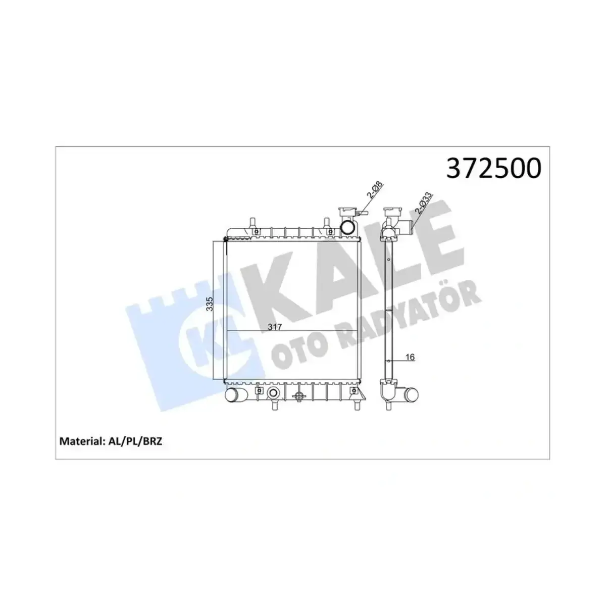 25310-25050 RADYATOR ACCENT-ACCENT II (MT) AL PL BRZ KALE