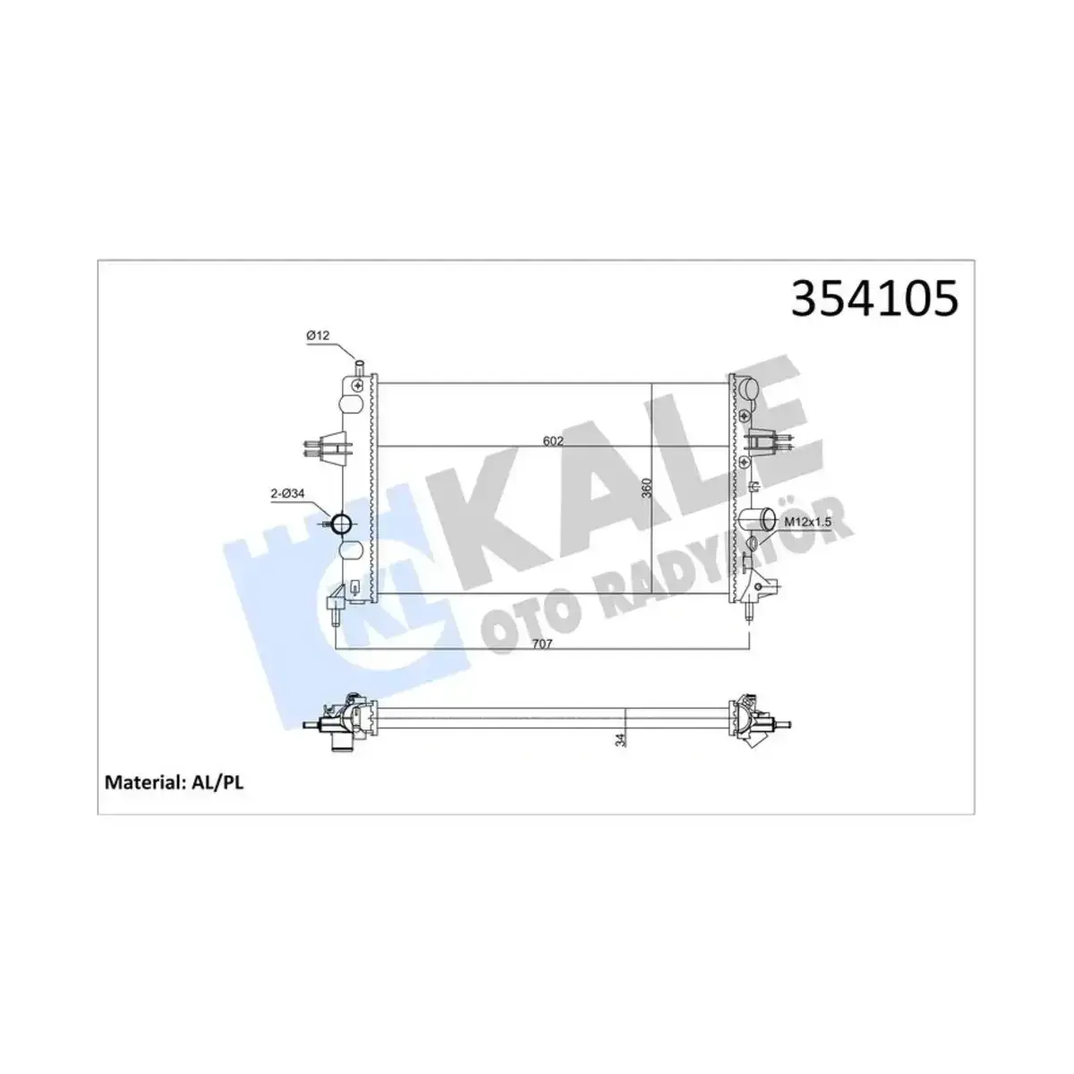 1300270 RADYATOR ASTRA G - VAUXHALL ASTRA Mk IVRADYATOR AL PL KALE