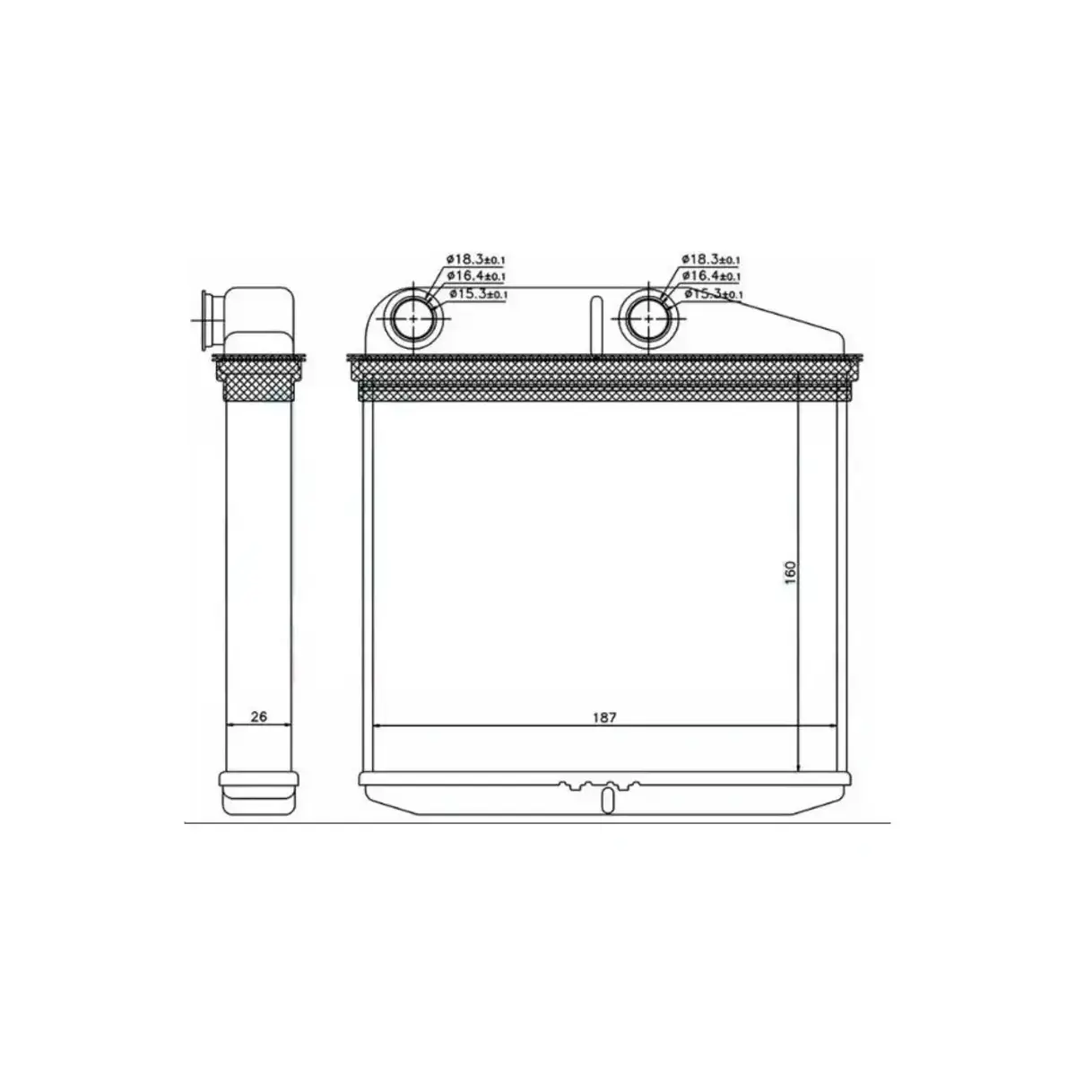 1618468 KALORIFER RADYATORU FIORINO CORSA D ADAM (160x185x26) ORIS