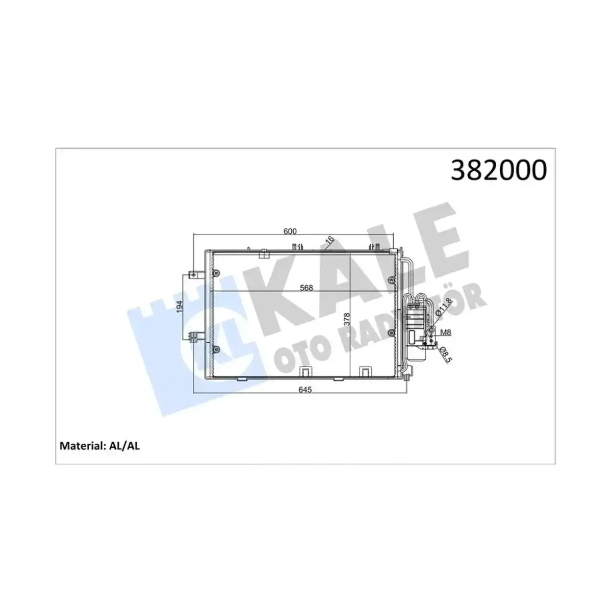 93183505 KONDENSER COMBO-CORSA C-TIGRA 1.0-1.2-1.4-1.6 (01+) AL AL KALE