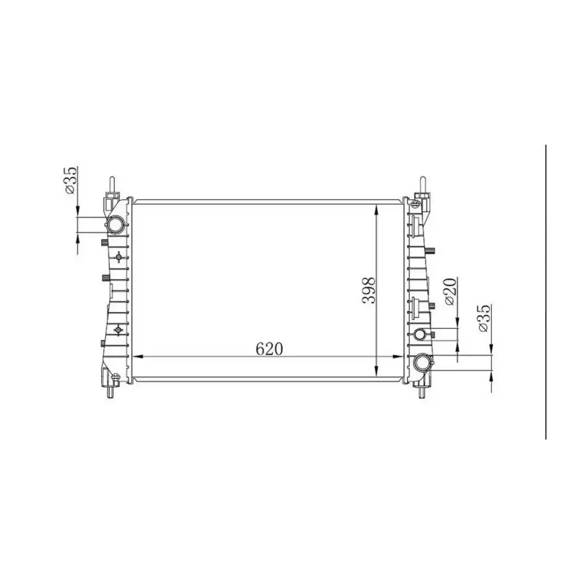 51785217 SU RADYATORU LINEA 1.3 JTD (AC+KLIMASIZ+MEK) (621x395x26) ORIS