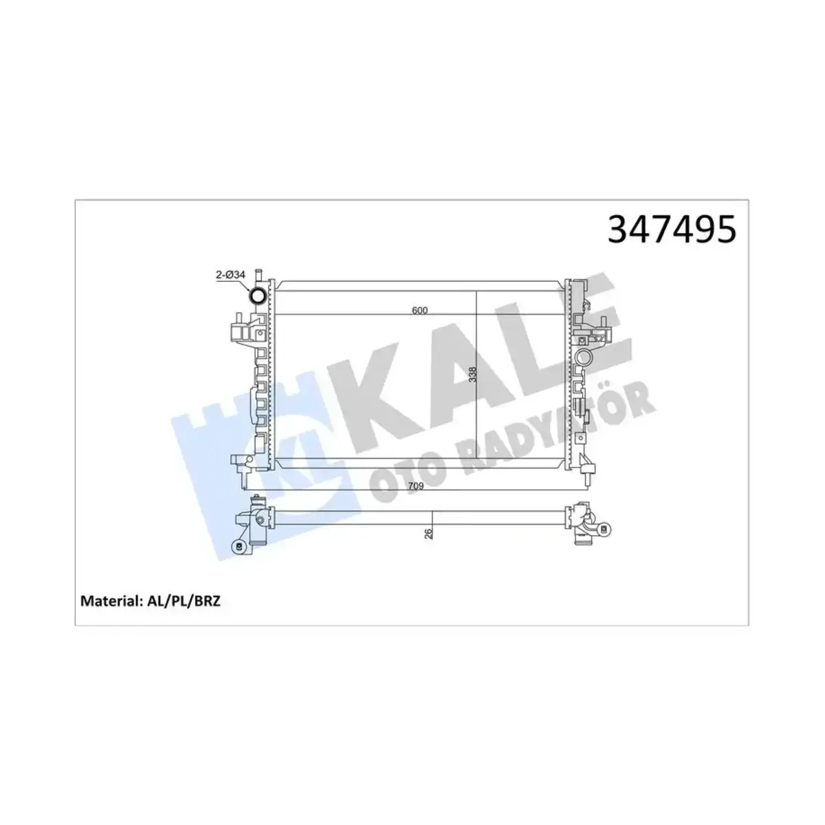 1300259 SU RADYATORU CORSA C COMBO C TIGRA 1.3 CDTI 1.7 CDTI 2003-2012 KALE