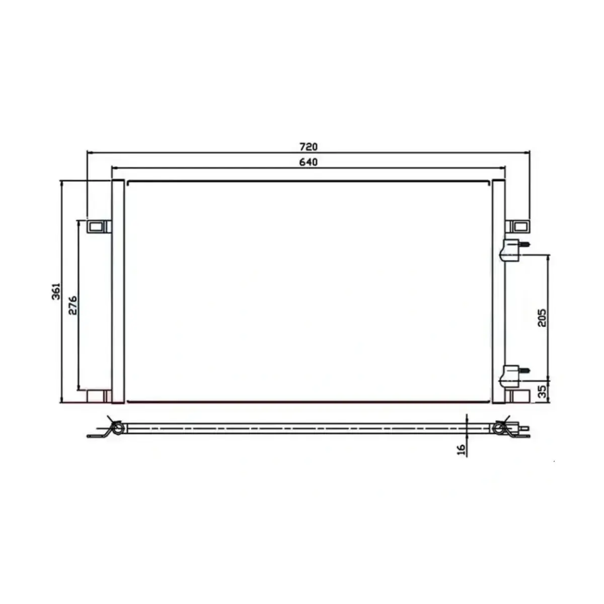 7701038395 KLIMA RADYATORU (KONDANSER) LAGUNA I 94> (640X361X16) (OTO. MEK.) ORIS