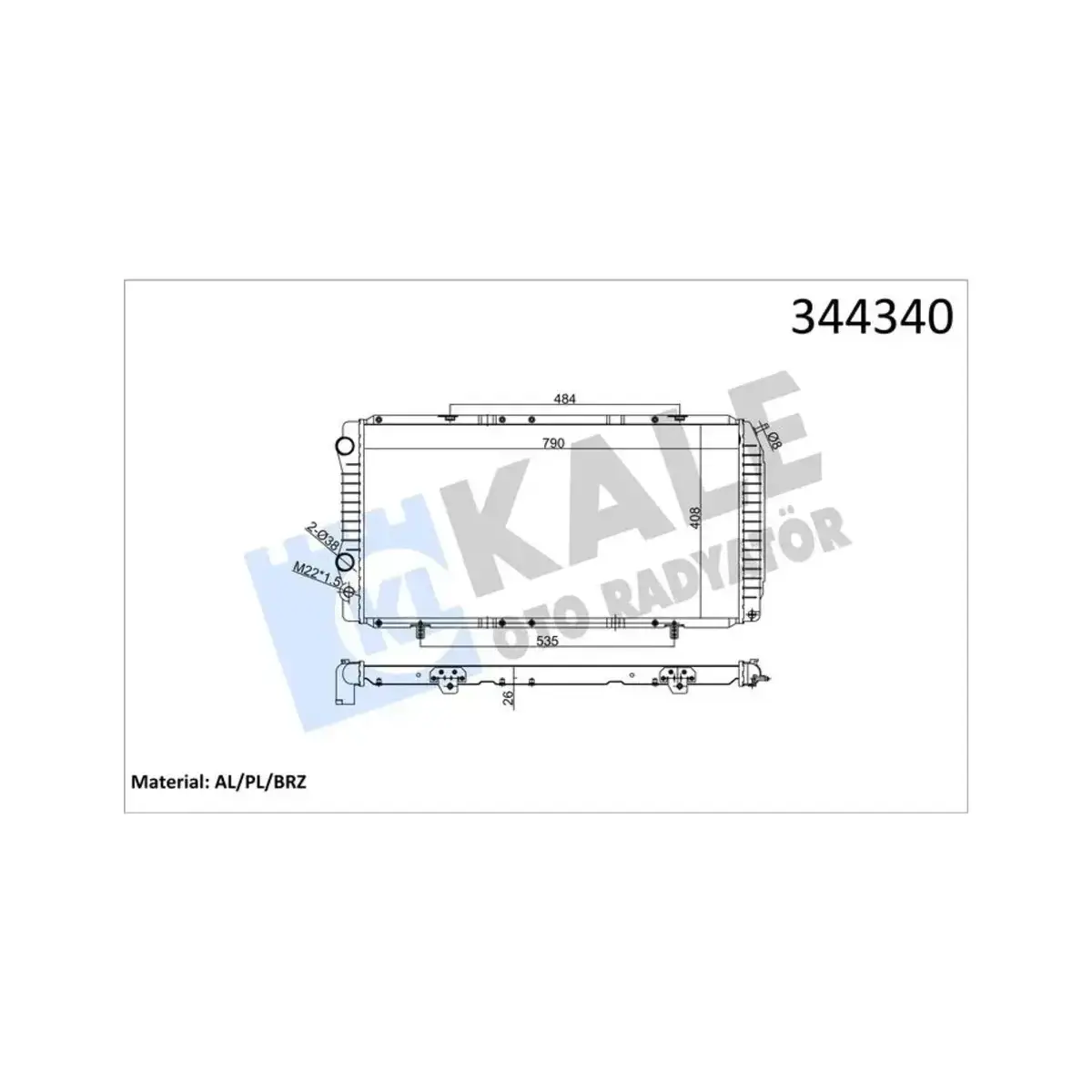 1301N0 RADYATOR BOXER JUMPER DUCATO 2.0 HDI-2.5D-2.5TD-2.8-2.8TD (94-06) (MT) AL PL BRZ KALE