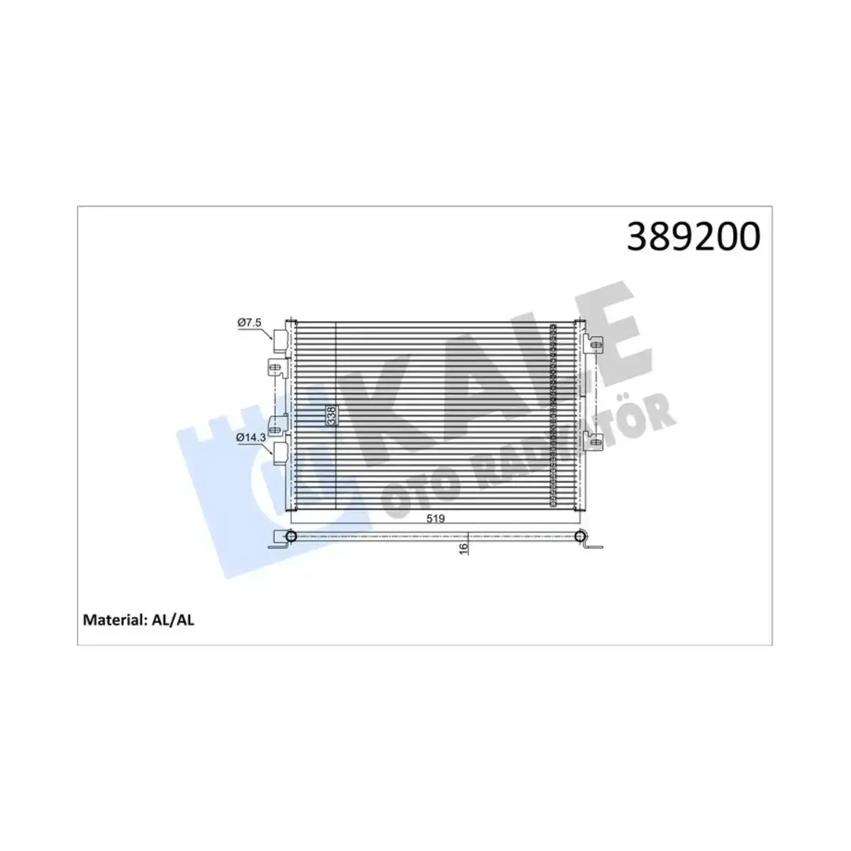 8200137650 KONDENSER KANGO 1.5DCI (K9K) 05-> AL AL KALE