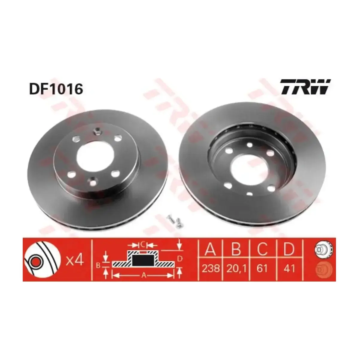 7700756572 FREN DISKI ON HAVALI ( KUCUK )R9-R11-R19-R21 CLIO I 91>96 CLIO II 98> CLIO SYMBOL 00>09 KANGO 97> S TRW