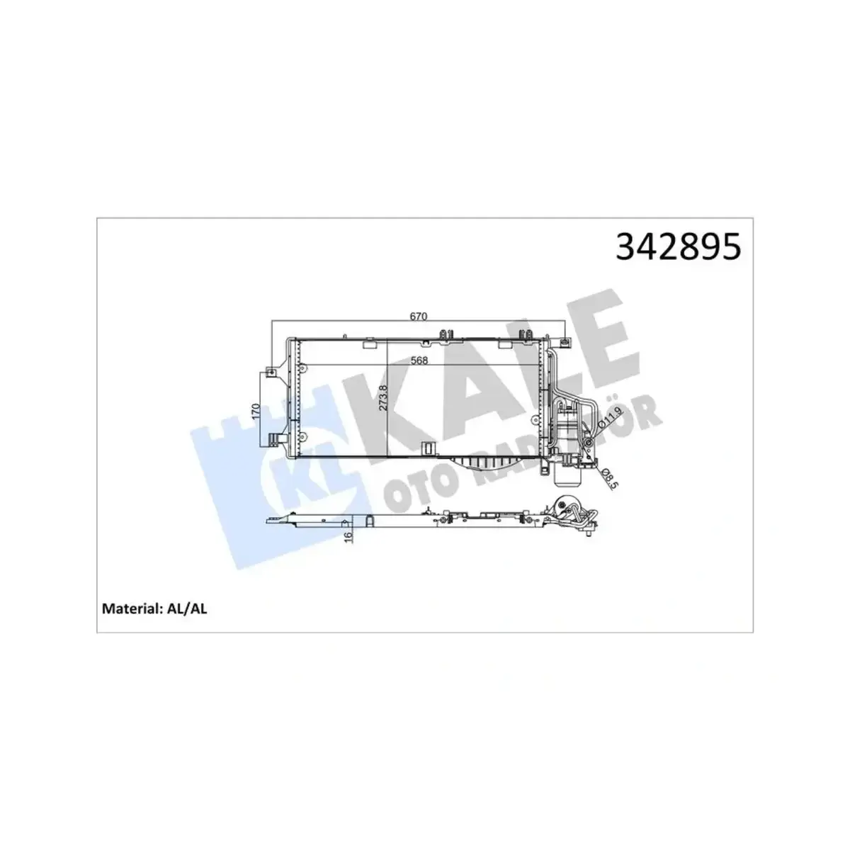 13106020 KONDENSER COMBO CORSA C TIGRA TWINTOP 1.7 CDTI 16V 1.3 CDTI 16V (04+) AL AL KALE