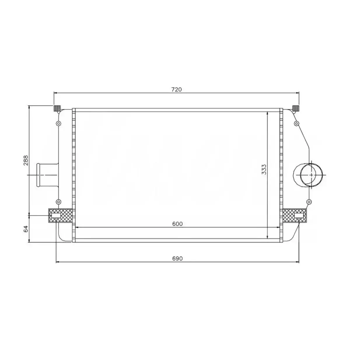 7701045349 TURBO RADYATORU (INTERCOOLER) LAGUNA 1.9 DTI 1.9DCI 94> MEKANIK INTERCOOLER 96866 A M (600X333X33) ORIS