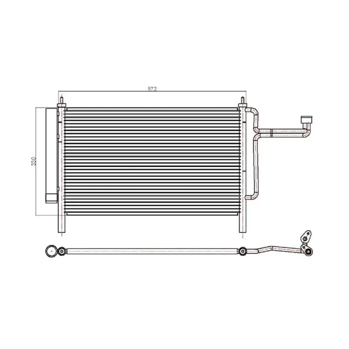 46745840 KLIMA RADYATORU (KONDANSER) STILO 1.4I 1.6I 1.9 JTD 01> (575X337X16) (OTO. MEK.) ORIS