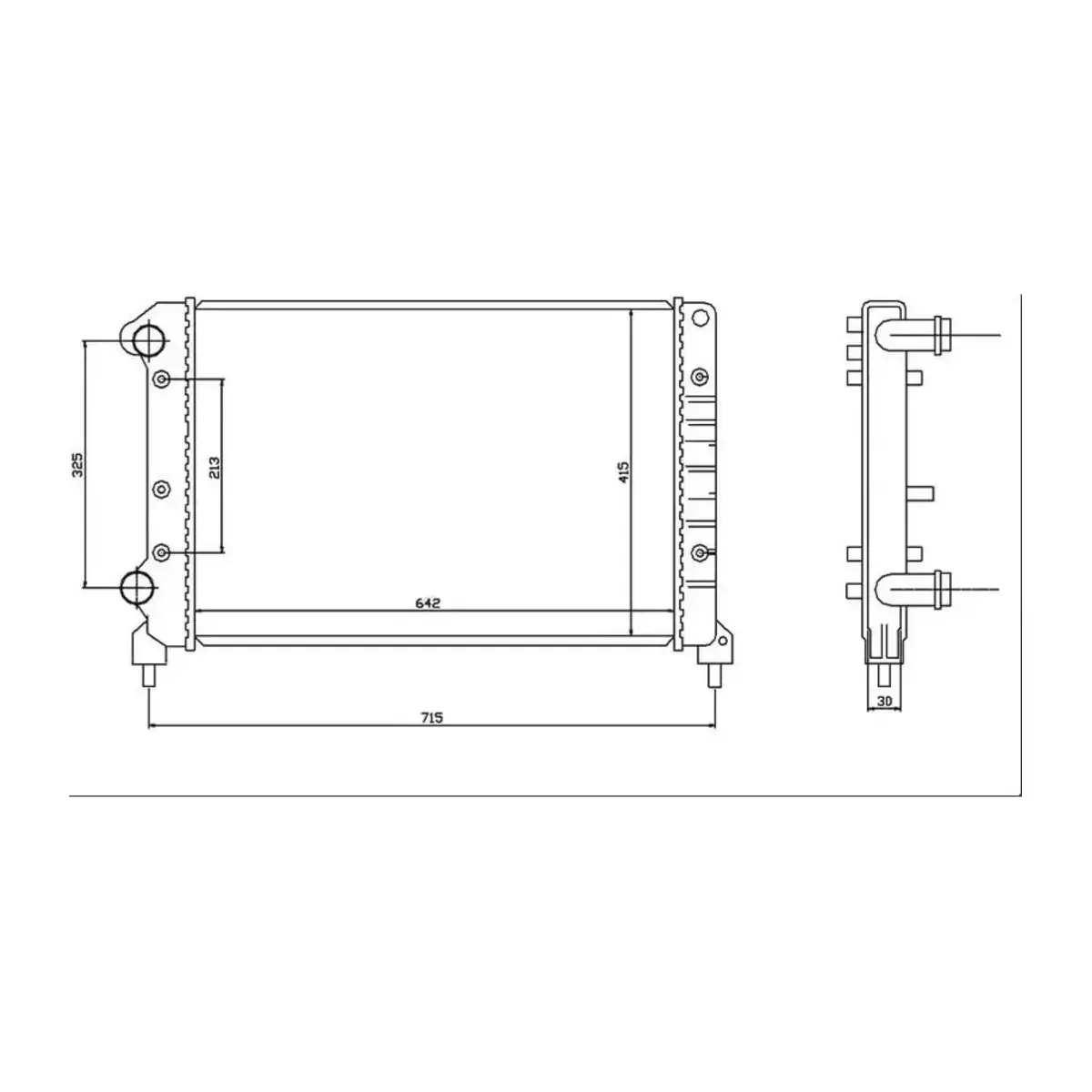 46749005 RADYATOR DOBLO 01> 1.9D 1.6 16V (MEK+KLIMASIZ) (647x416x34) ALUMINYUM ORIS
