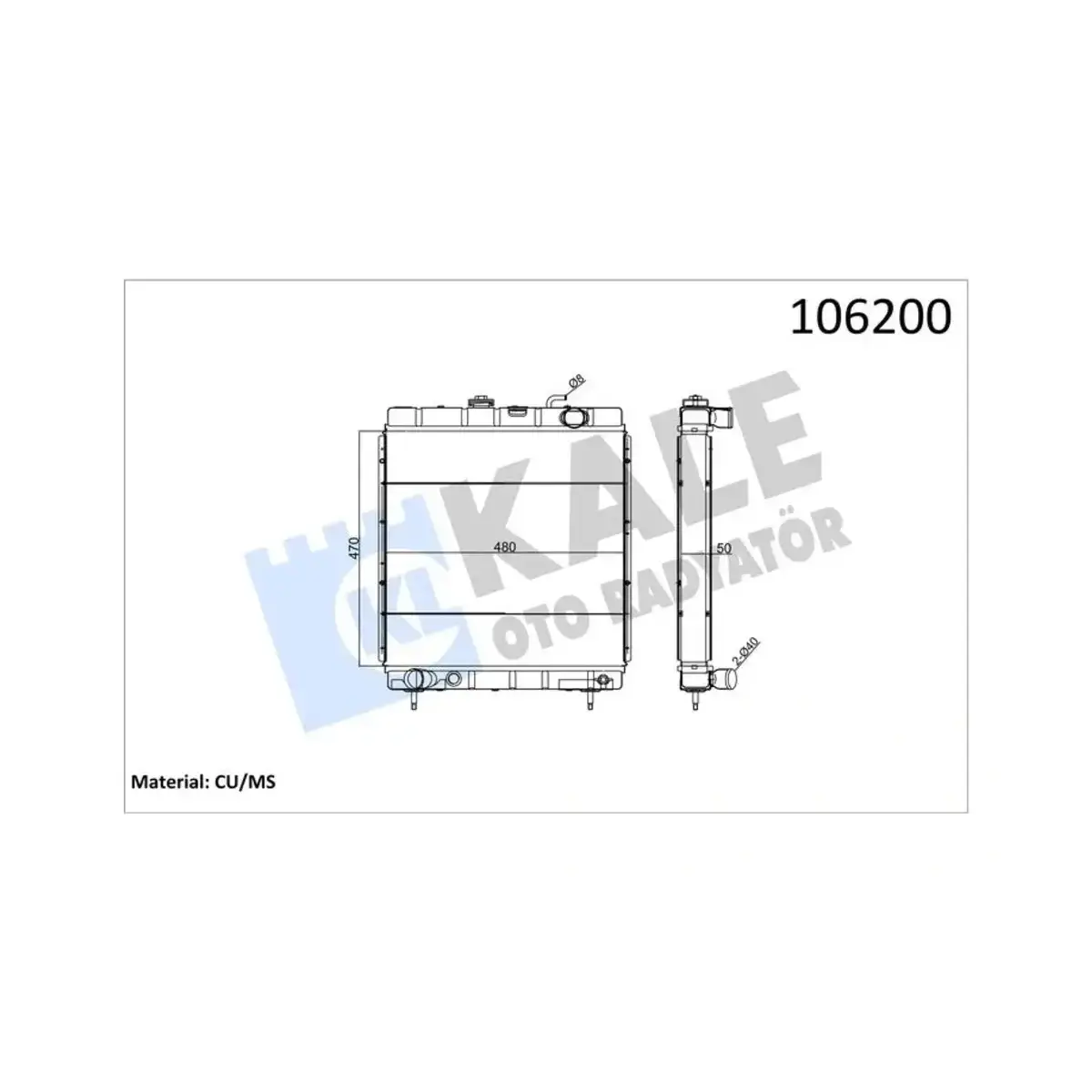 106200 RADYATOR J9 TROPIK 2 SIRA EXT KALE