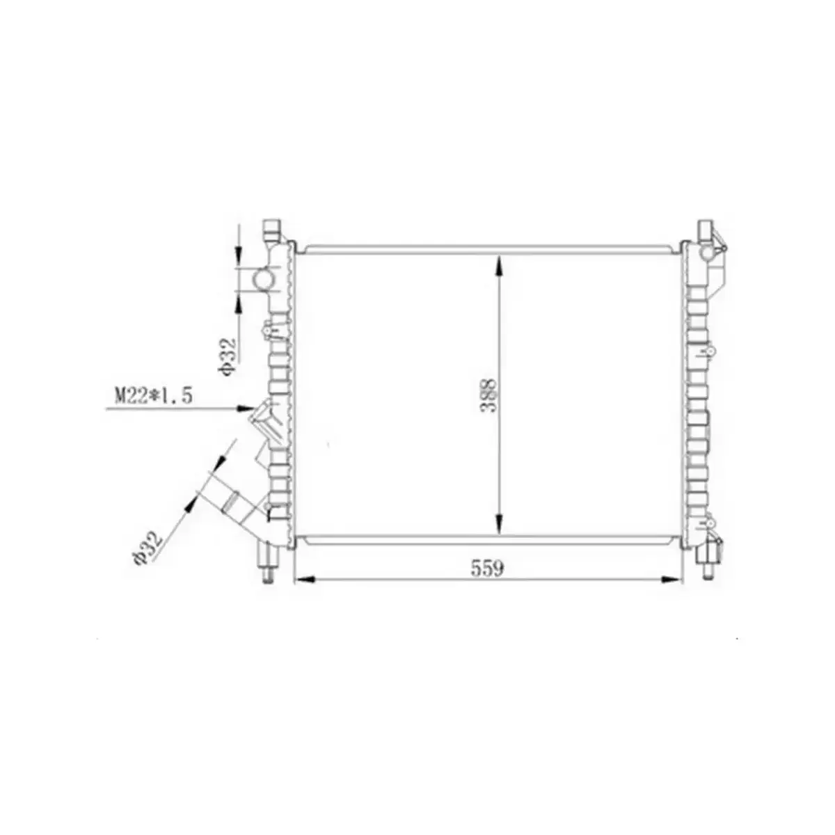 7701038237 RADYATOR LAGUNA 1.8I 2.0I 94> 63832 MT (560X416X23) ORIS