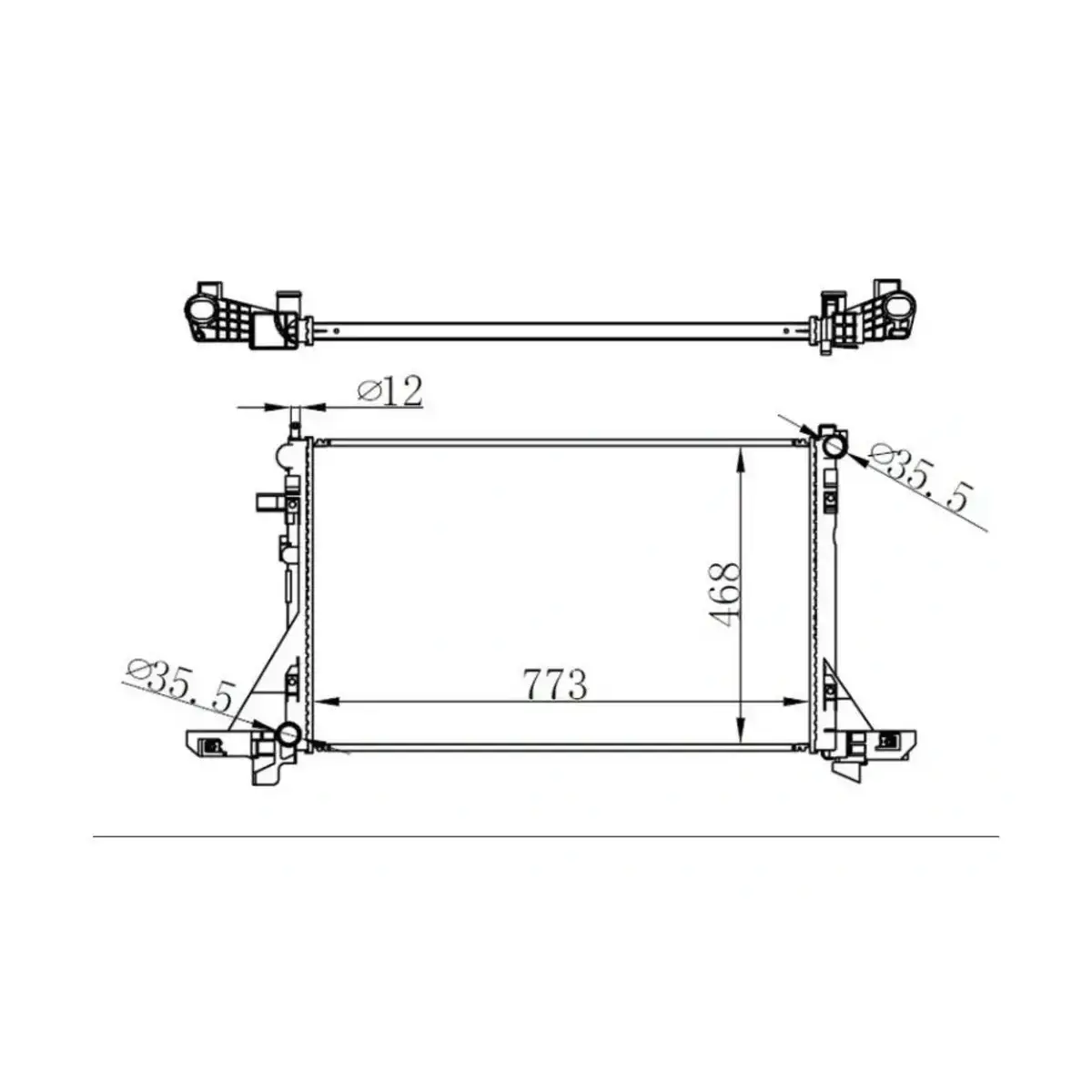 214107695R RADYATOR MASTER III MOVANO B 2.3DCI CDTI 10> (KLIMALI) 773x469x24 mm MT ORIS
