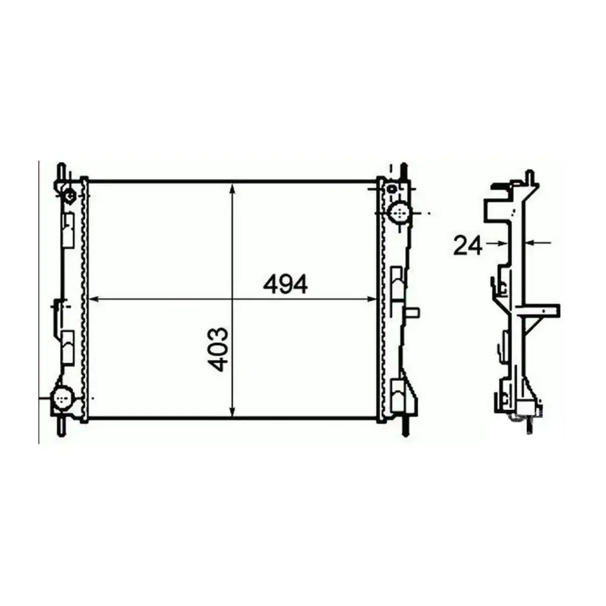 8200138738 RADYATOR CLIO III MODUS MICRA III 1.5 DCI 1.2 16V 1.4 1.6(AC+KLIMASIZ+MEK) (495x416x23) ORIS